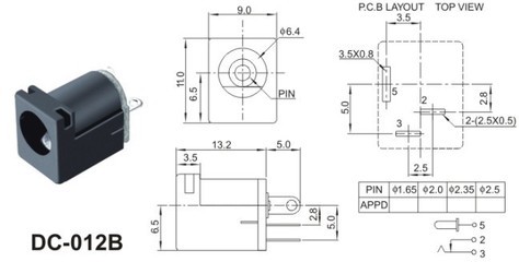 DC-012B DC电源座 康旭电子工厂直销，PCB插座中的高性价比之选